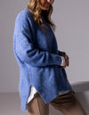 Julia Crew Neck Knit Jumper in Blue