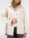 Yarra Oversized Cord Shacket in Cream