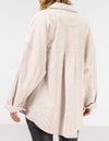 Yarra Oversized Cord Shacket in Cream