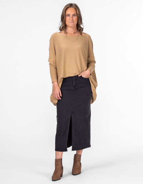 Willow Cotton Knit Jumper in Camel