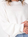 Alisha Crew Neck Texture Knit Jumper in White