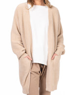 Alice Edge to Edge Brushed Knit Cardigan in Beige