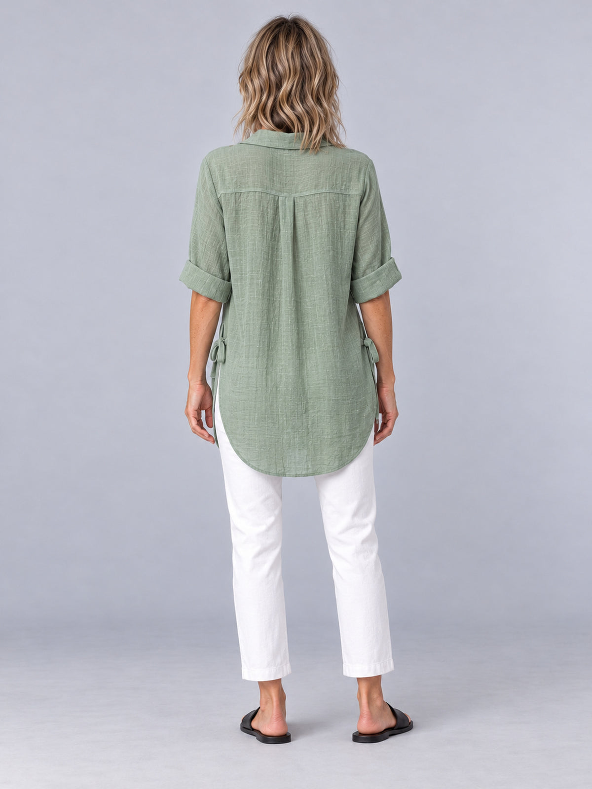 Hawthorn Sage Green Cotton Blend Oversized Shirt