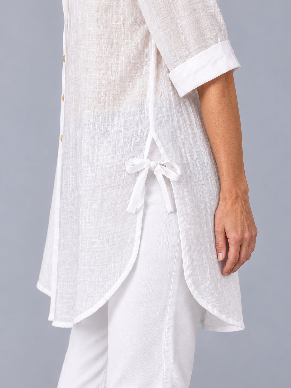 Hawthorn White Cotton Blend Oversized Shirt