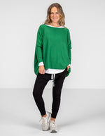 Willow Cotton Knit Jumper in Green