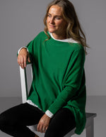 Willow Cotton Knit Jumper in Green