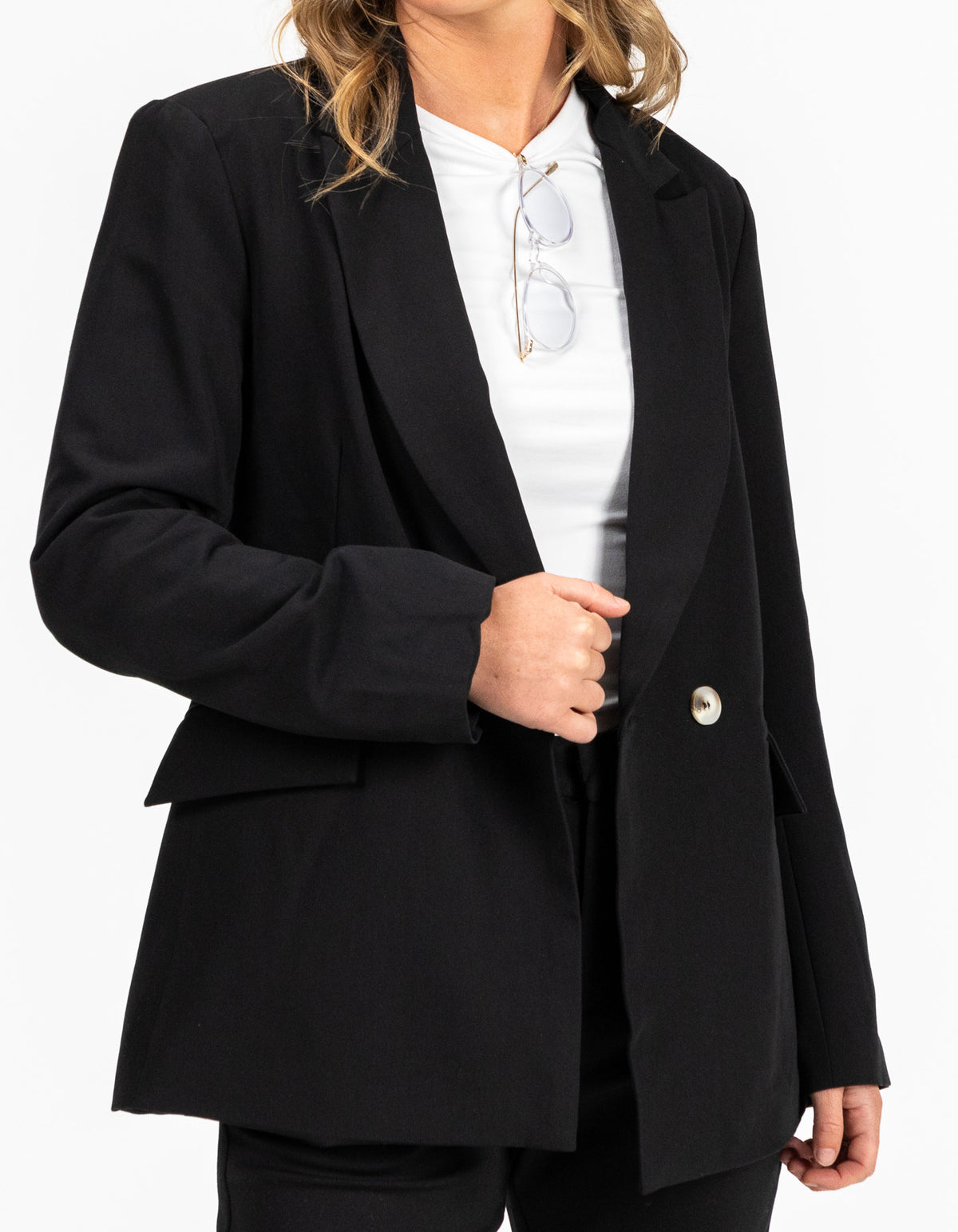 Blair Double Breasted Blazer in Black