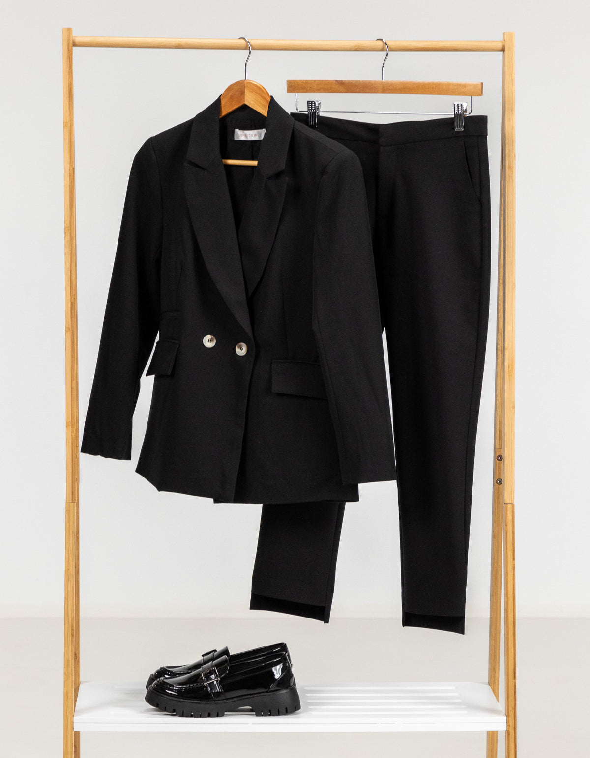 Blair Double Breasted Blazer in Black