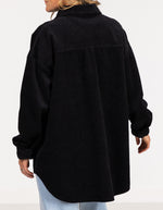 Juliet Oversized Cord Shacket in Black