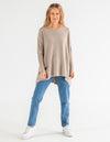 Willow Cotton Knit Jumper in Taupe