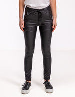 Hayden Faux Leather Jogger Pants in Black