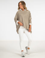 Willow Cotton Knit Jumper in Taupe