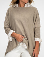 Willow Cotton Knit Jumper in Taupe