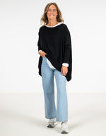 Willow Cotton Knit Jumper in Black