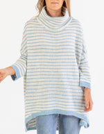 Monika Oversize Knit Jumper in Blue/White Stripe