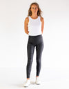 Marci Stretch Pants in Black Leatherette