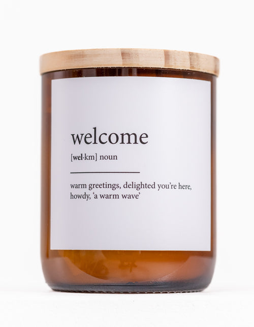 Dictionary Candle - Welcome