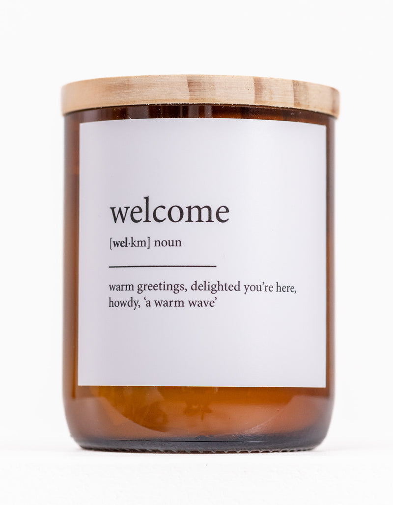 Dictionary Candle - Welcome