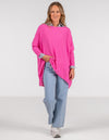 Willow Cotton Knit Jumper in Hot Pink