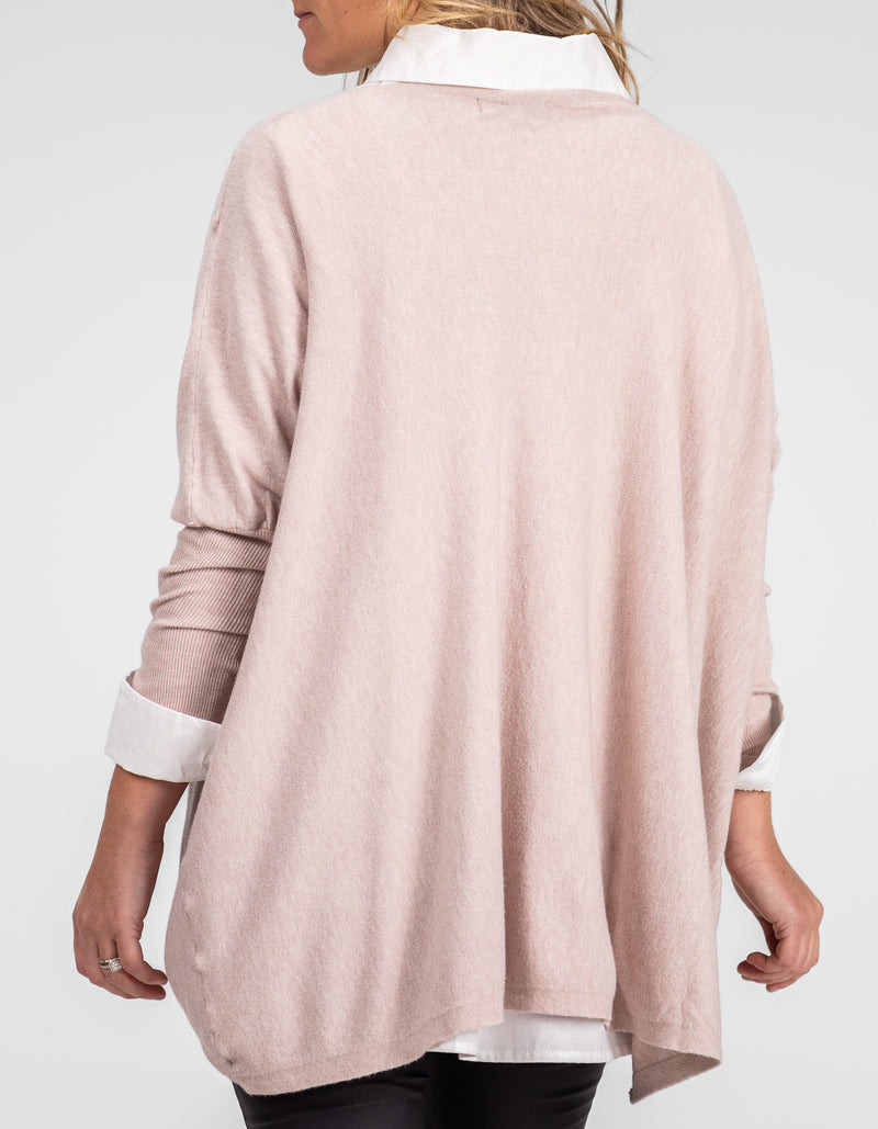 Willow Cotton Knit Jumper in Blush