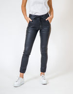 Hayden Faux Leather Jogger Pants in Black