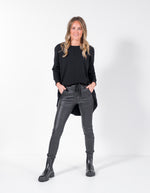 Hayden Faux Leather Jogger Pants in Black